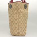 GUCCI GG Canvas Tote Bag Beige Silver 120836 Auth hk2844-5