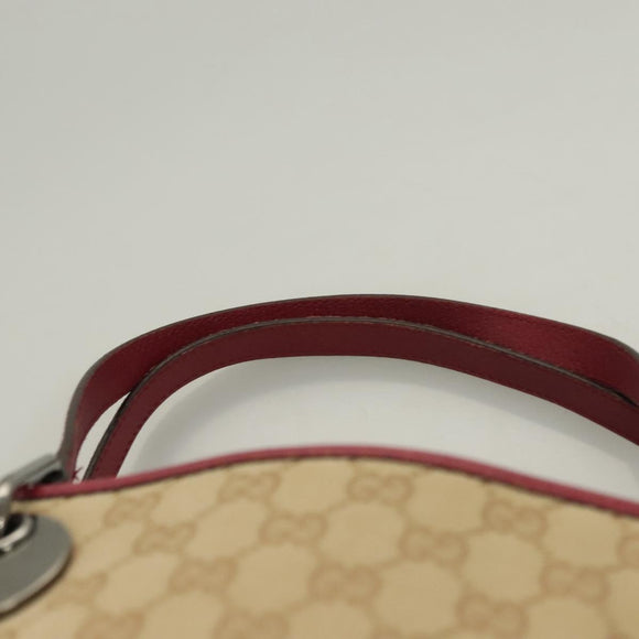 GUCCI GG Canvas Tote Bag Beige Silver 120836 Auth hk2844