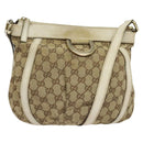 GUCCI GG Canvas Abbey Shoulder Bag Beige Gold 203257 Auth hk2845-1