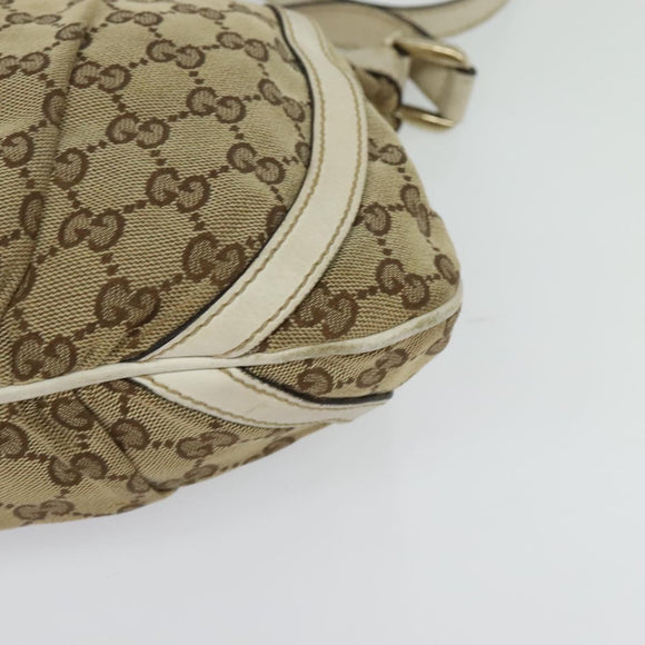 GUCCI GG Canvas Abbey Shoulder Bag Beige Gold 203257 Auth hk2845