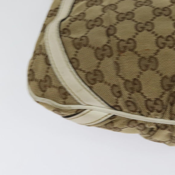 GUCCI GG Canvas Abbey Shoulder Bag Beige Gold 203257 Auth hk2845