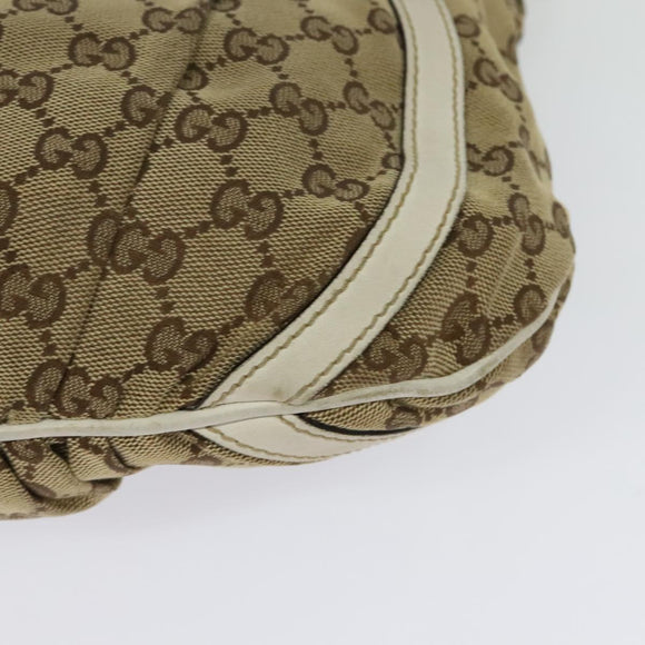 GUCCI GG Canvas Abbey Shoulder Bag Beige Gold 203257 Auth hk2845