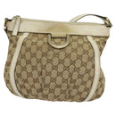 GUCCI GG Canvas Abbey Shoulder Bag Beige Gold 203257 Auth hk2845-13
