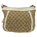GUCCI GG Canvas Abbey Shoulder Bag Beige Gold 203257 Auth hk2845-2