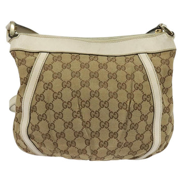 GUCCI GG Canvas Abbey Shoulder Bag Beige Gold 203257 Auth hk2845 - 0