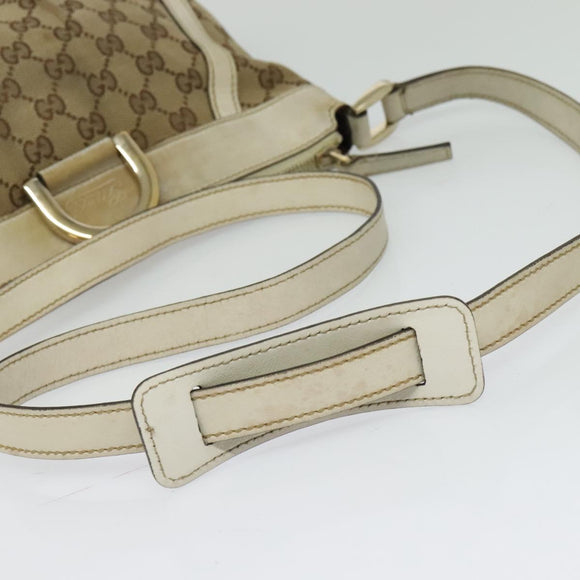 GUCCI GG Canvas Abbey Shoulder Bag Beige Gold 203257 Auth hk2845