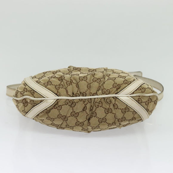 GUCCI GG Canvas Abbey Shoulder Bag Beige Gold 203257 Auth hk2845