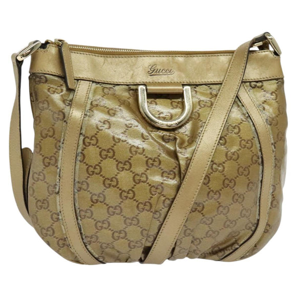 GUCCI GG Crystal Shoulder Bag Gold 203257 Auth hk2846