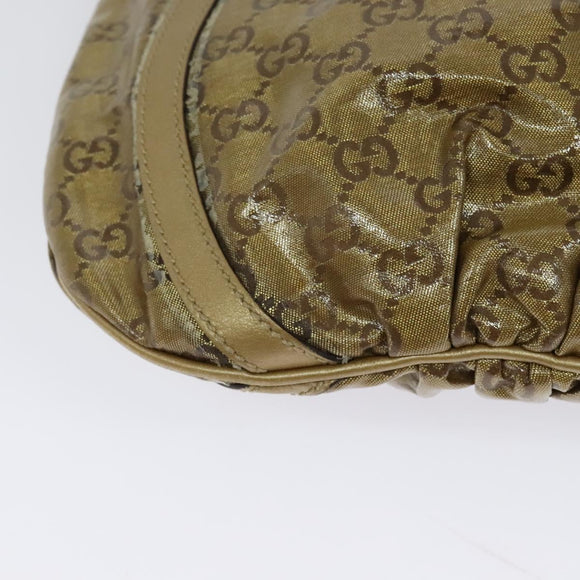 GUCCI GG Crystal Shoulder Bag Gold 203257 Auth hk2846