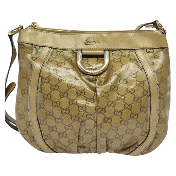 GUCCI GG Crystal Shoulder Bag Gold 203257 Auth hk2846
