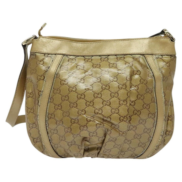 GUCCI GG Crystal Shoulder Bag Gold 203257 Auth hk2846