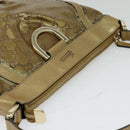 GUCCI GG Crystal Shoulder Bag Gold 203257 Auth hk2846-6