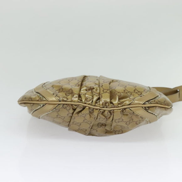 GUCCI GG Crystal Shoulder Bag Gold 203257 Auth hk2846