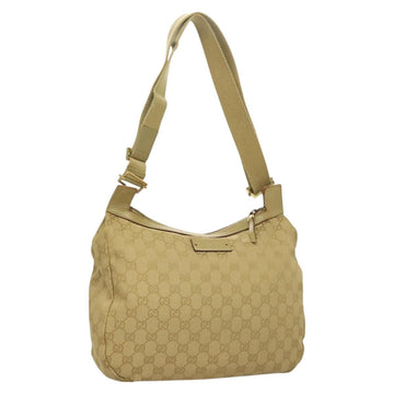 GUCCI GG Canvas Shoulder Bag Beige Gold 90762 Auth hk2847