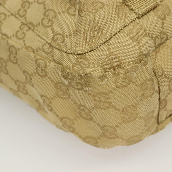 GUCCI GG Canvas Shoulder Bag Beige Gold 90762 Auth hk2847