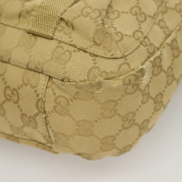 GUCCI GG Canvas Shoulder Bag Beige Gold 90762 Auth hk2847