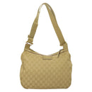 GUCCI GG Canvas Shoulder Bag Beige Gold 90762 Auth hk2847-2