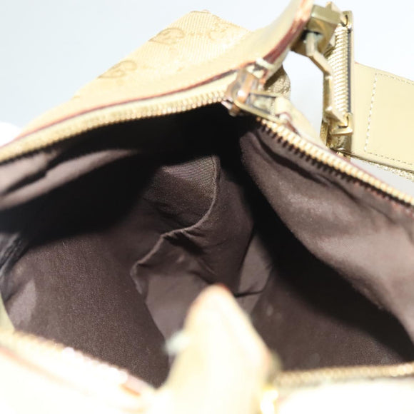 GUCCI GG Canvas Shoulder Bag Beige Gold 90762 Auth hk2847