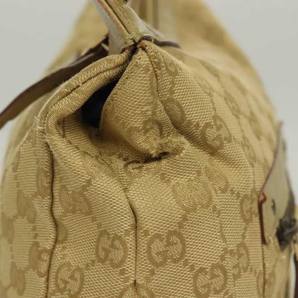 GUCCI GG Canvas Shoulder Bag Beige Gold 90762 Auth hk2847