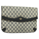 GUCCI GG Supreme Clutch Bag PVC Navy Gold 89 02 075 Auth hk2850-1