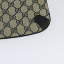 GUCCI GG Supreme Clutch Bag PVC Navy Gold 89 02 075 Auth hk2850-11