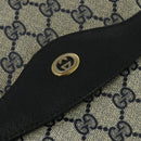 GUCCI GG Supreme Clutch Bag PVC Navy Gold 89 02 075 Auth hk2850-12