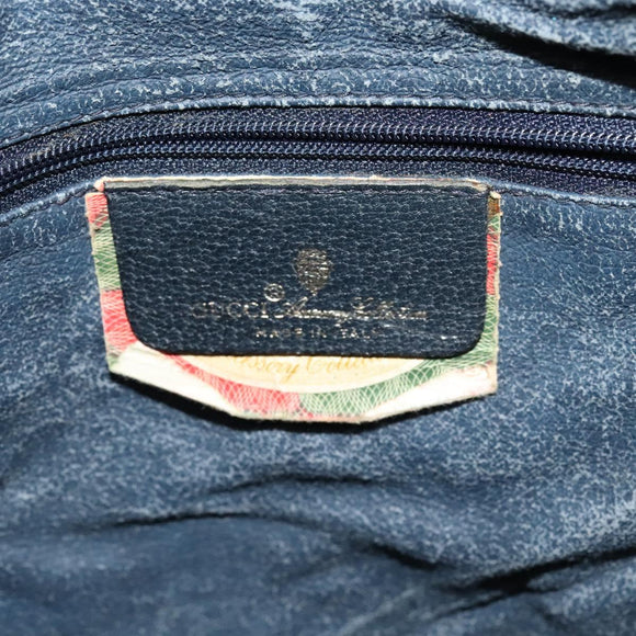 GUCCI GG Supreme Clutch Bag PVC Navy Gold 89 02 075 Auth hk2850