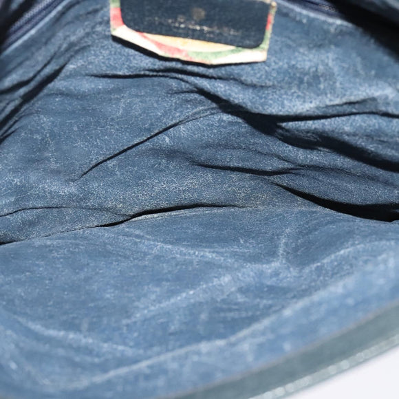 GUCCI GG Supreme Clutch Bag PVC Navy Gold 89 02 075 Auth hk2850