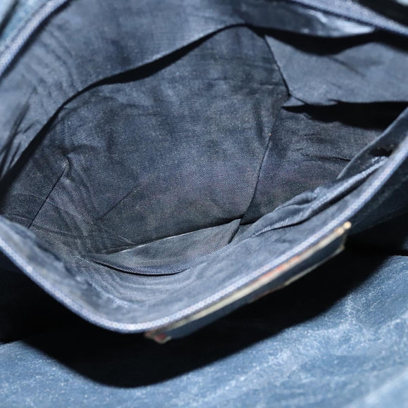 GUCCI GG Supreme Clutch Bag PVC Navy Gold 89 02 075 Auth hk2850