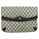 GUCCI GG Supreme Clutch Bag PVC Navy Gold 89 02 075 Auth hk2850-2