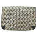 GUCCI GG Supreme Clutch Bag PVC Navy Gold 89 02 075 Auth hk2850-3