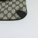 GUCCI GG Supreme Clutch Bag PVC Navy Gold 89 02 075 Auth hk2850-9