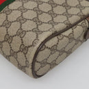 GUCCI GG Supreme Web Sherry Line Clutch Bag PVC Beige 32 014 3553 Auth hk2851-15