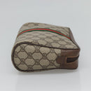 GUCCI GG Supreme Web Sherry Line Clutch Bag PVC Beige 32 014 3553 Auth hk2851-4