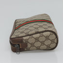 GUCCI GG Supreme Web Sherry Line Clutch Bag PVC Beige 32 014 3553 Auth hk2851-4