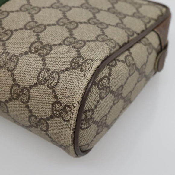 GUCCI GG Supreme Web Sherry Line Clutch Bag PVC Beige 32 014 3553 Auth hk2851
