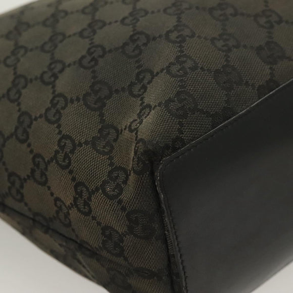 GUCCI GG Canvas Tote Bag Black Gold 002 1098 1705 Auth hk2853
