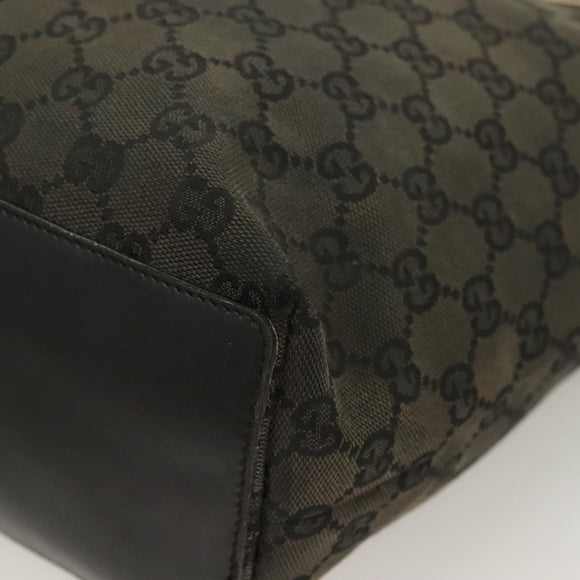 GUCCI GG Canvas Tote Bag Black Gold 002 1098 1705 Auth hk2853