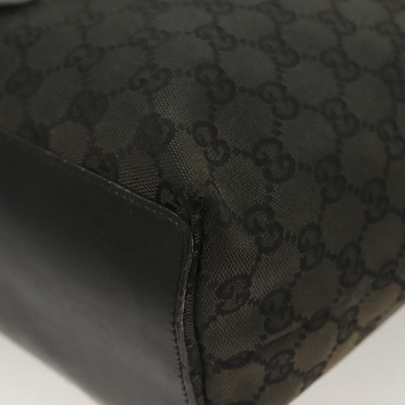 GUCCI GG Canvas Tote Bag Black Gold 002 1098 1705 Auth hk2853