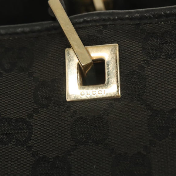GUCCI GG Canvas Tote Bag Black Gold 002 1098 1705 Auth hk2853