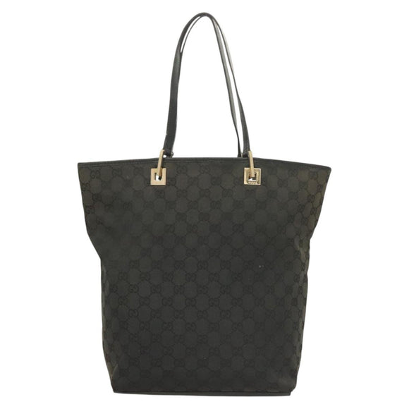 GUCCI GG Canvas Tote Bag Black Gold 002 1098 1705 Auth hk2853