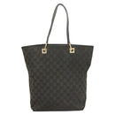 GUCCI GG Canvas Tote Bag Black Gold 002 1098 1705 Auth hk2853-2