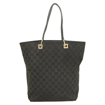 GUCCI GG Canvas Tote Bag Black Gold 002 1098 1705 Auth hk2853 - 0