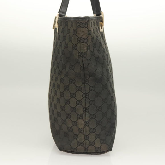 GUCCI GG Canvas Tote Bag Black Gold 002 1098 1705 Auth hk2853