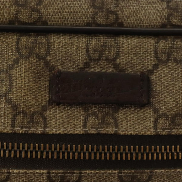 GUCCI GG Supreme Web Sherry Line Clutch Bag PVC Beige Silver 152599 Auth hk2854