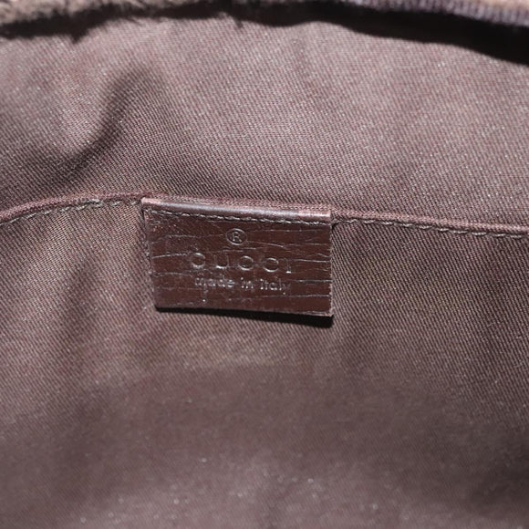 GUCCI GG Supreme Web Sherry Line Clutch Bag PVC Beige Silver 152599 Auth hk2854