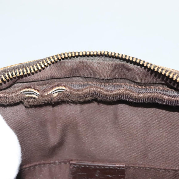 GUCCI GG Supreme Web Sherry Line Clutch Bag PVC Beige Silver 152599 Auth hk2854