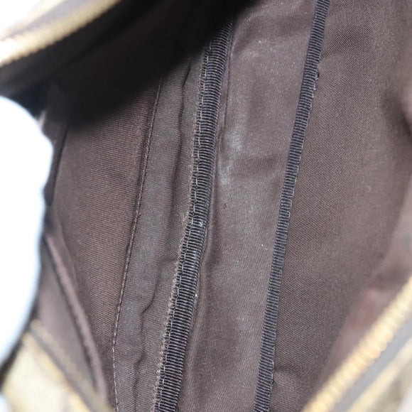 GUCCI GG Supreme Web Sherry Line Clutch Bag PVC Beige Silver 152599 Auth hk2854