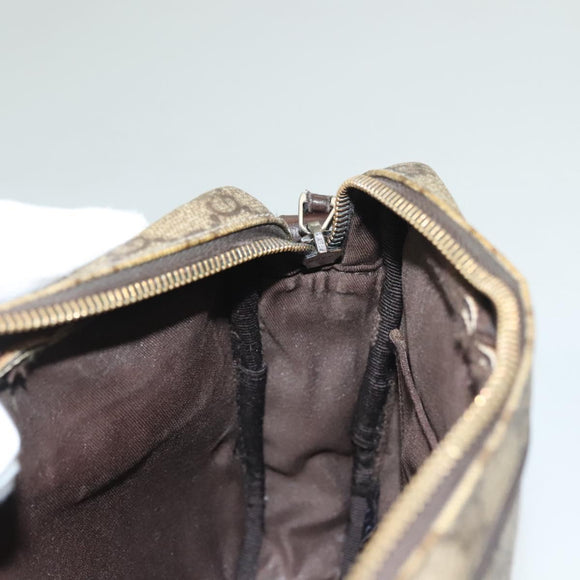 GUCCI GG Supreme Web Sherry Line Clutch Bag PVC Beige Silver 152599 Auth hk2854