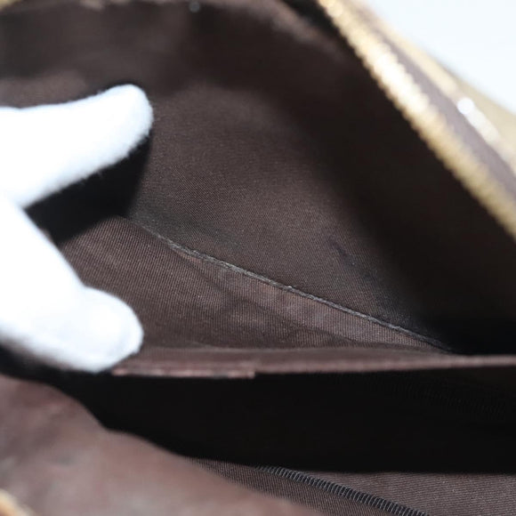 GUCCI GG Supreme Web Sherry Line Clutch Bag PVC Beige Silver 152599 Auth hk2854